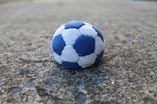 Fusion juggling ball close-up showing unique panel design and construction