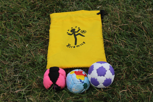 Footbag Starter Bundle - 3 Premium Footbags + Free Carry Pouch