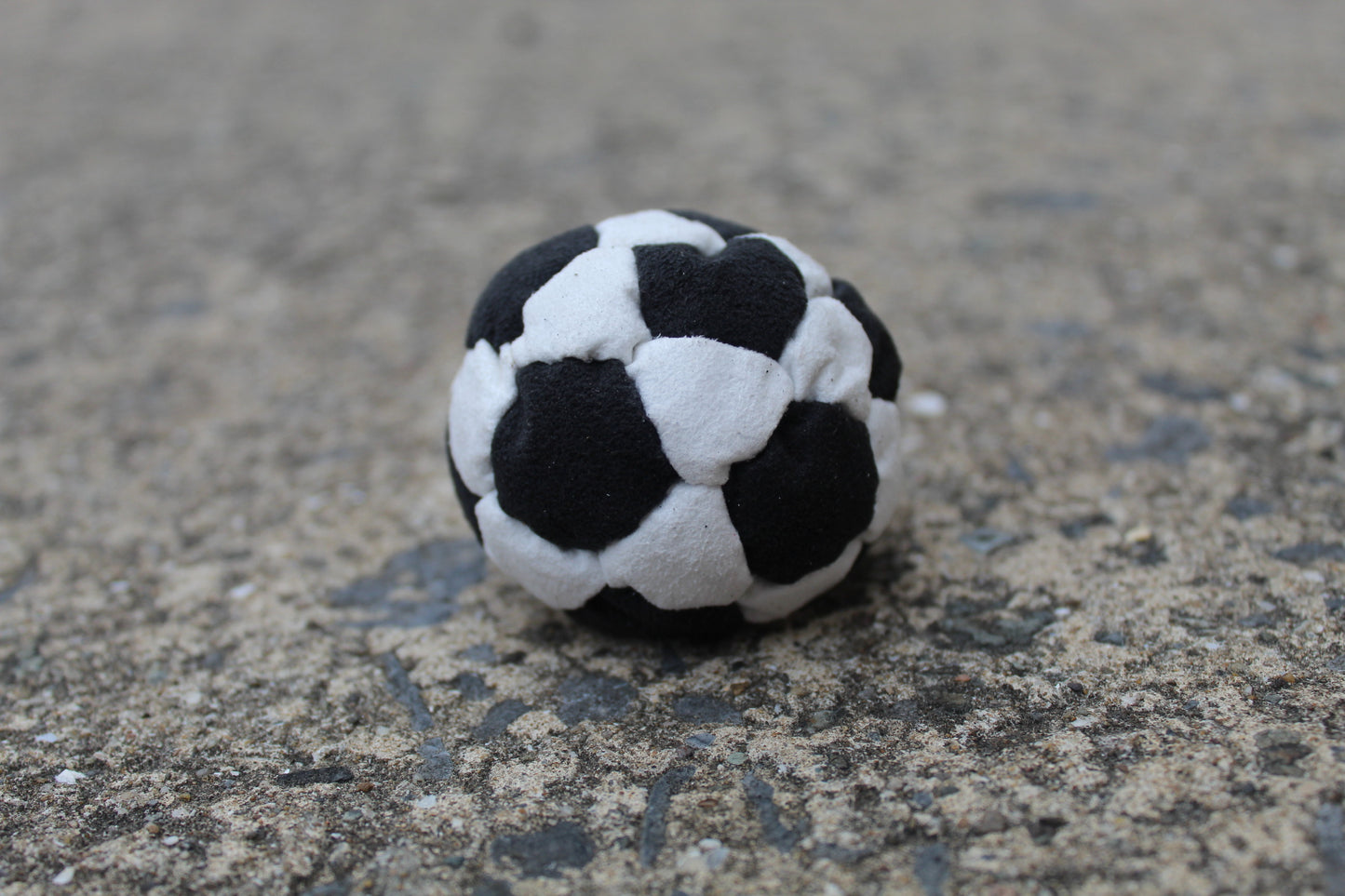 Xtremity Pro professional footbag with a 32 panel construction in Black/White