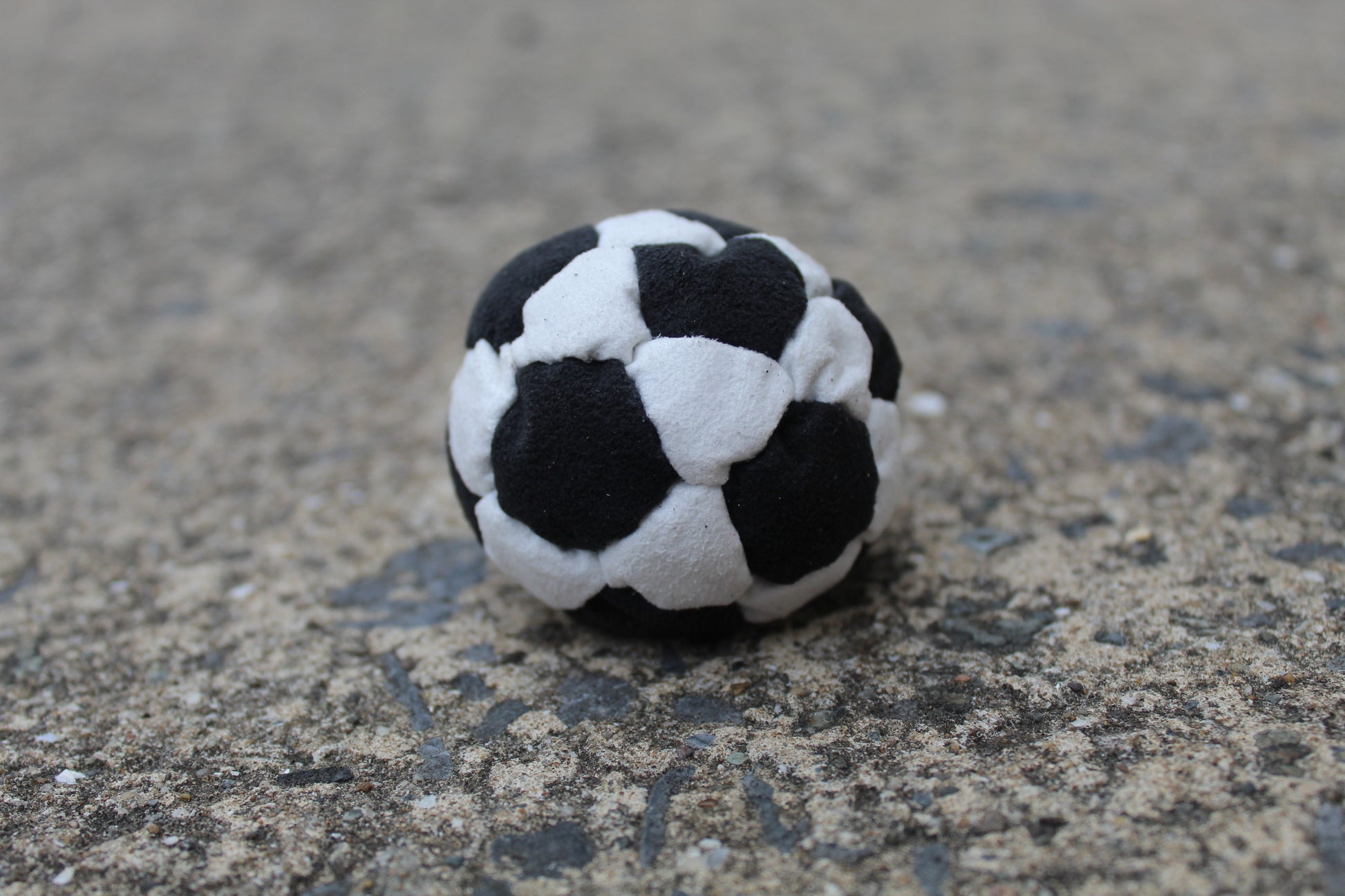 Xtremity Pro professional footbag with a 32 panel construction in Black/White