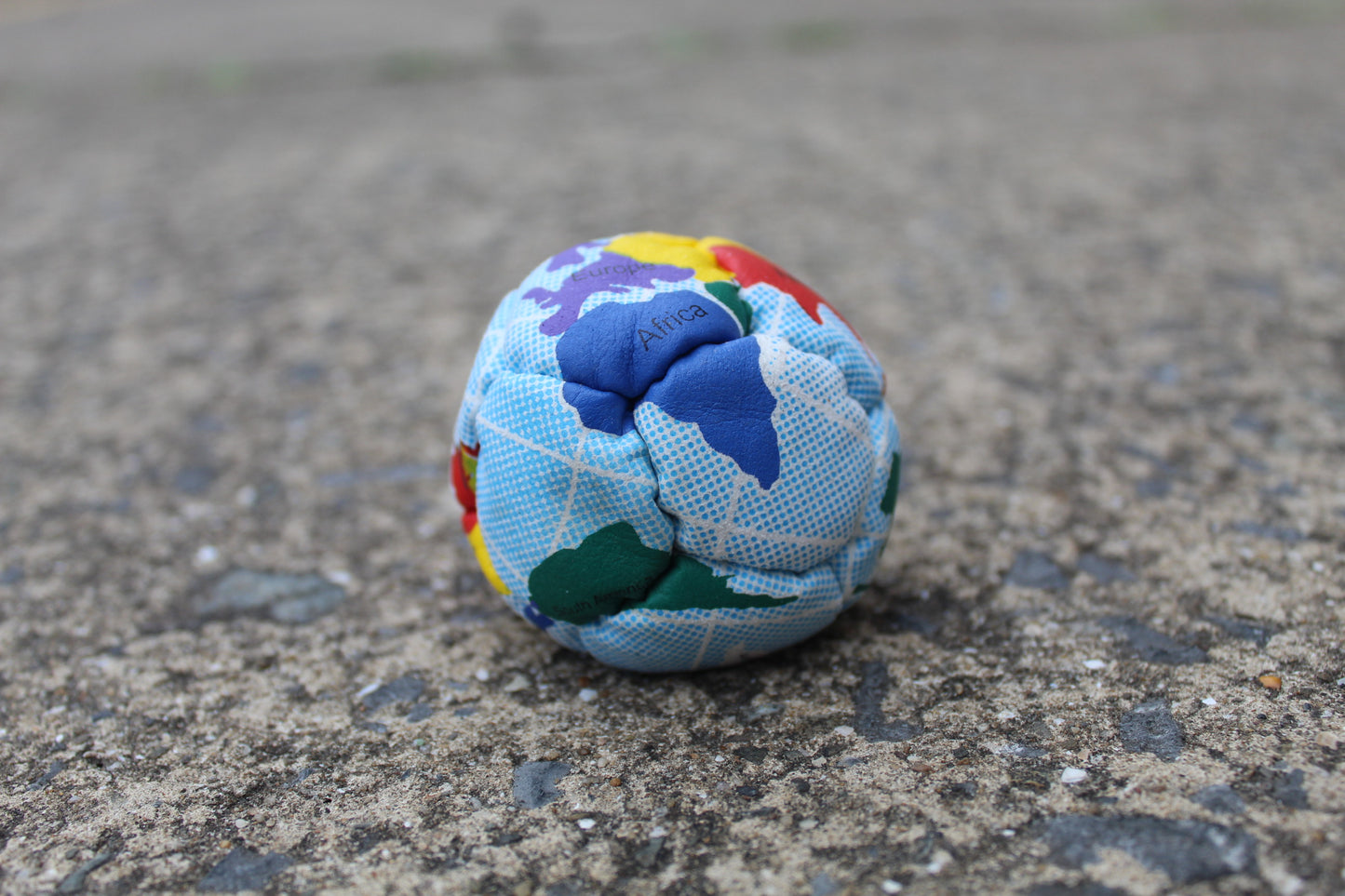 2.25" World Map printed Footbag 12 panels