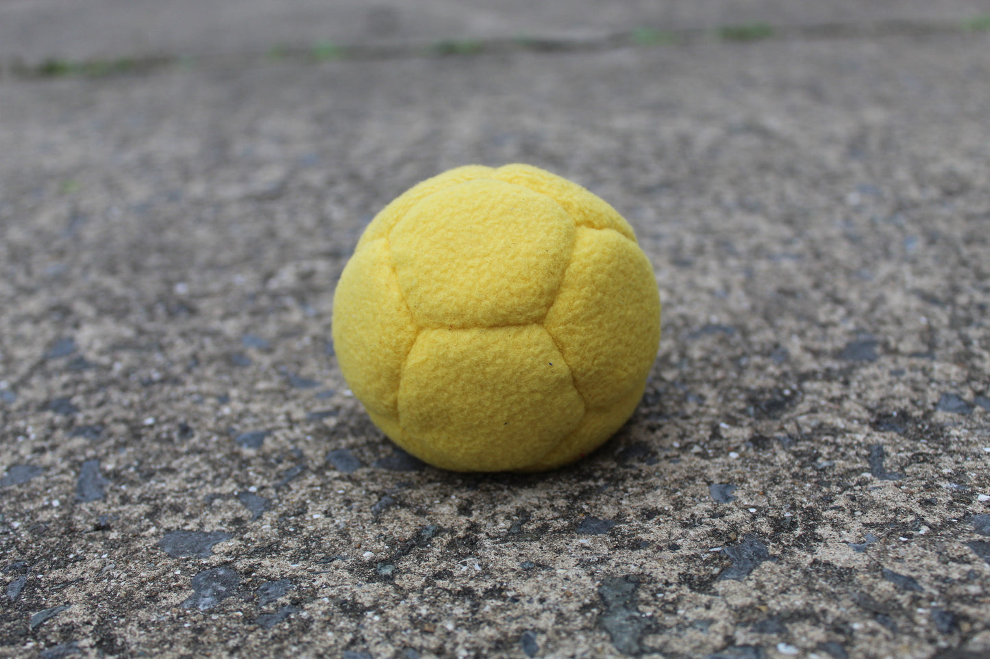 12 panel fleece fabric juggling ball in yellow